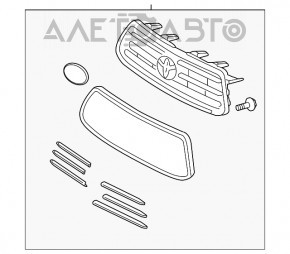 Решетка радиатора grill Toyota Highlander 08-10 3.5