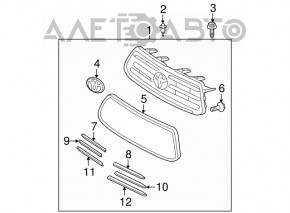 Решетка радиатора grill Toyota Highlander 08-10 3.5