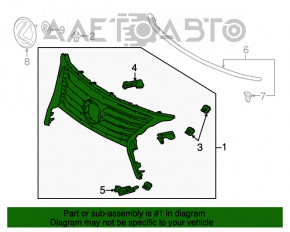 Решетка радиатора grill Lexus RX350 RX450H 13-15 рест, сборка Japan OEM