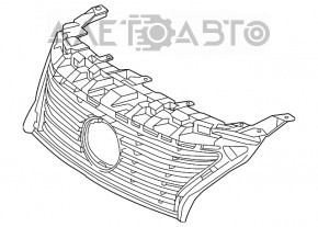 Решетка радиатора grill Lexus ES300h ES350 13-15 дорест, со значком, песок, слом креп, отсутствует фрагмент