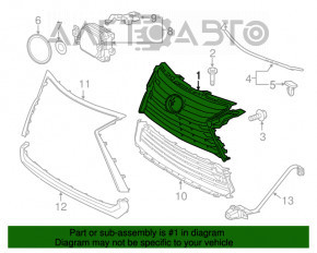 Grila radiatorului de sus Lexus RX350 RX450h 16-19 nou OEM original, suporturi rupte