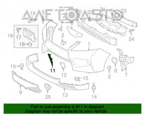 Capacele cromate pentru bara de protectie fata stanga Lexus RX350 RX450h 13-15 restilizat Fsport, noi, originale OEM