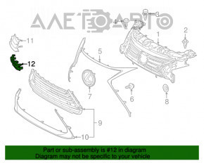 Grila de protecție inferioară dreapta pentru Lexus ES300h 16-18 cu senzori de parcare, nouă, originală