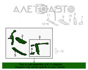 Televizor panou radiator Lexus LS460 LS600h 07-12 partea stângă