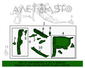 Televizorul panoului de radiatoare Toyota Highlander 14-19, nou, original OEM