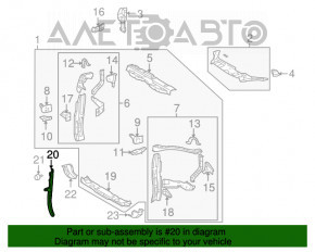 Планка замка капота Toyota Highlander 08-10