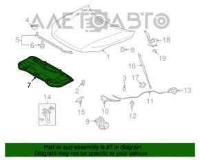 Izolarea capotei Lexus RX350 RX450h 10-15, rupturi, lovituri.