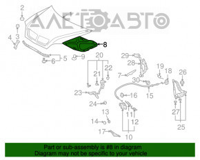 Izolarea capotei Lexus RX300 RX330 RX350 RX400h 04-09