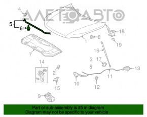 Garnitura capotei pe bara Lexus RX350 RX450h 10-15 nouă OEM originală