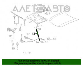 Amortizorul capotei dreapta pentru Lexus GS300 GS350 GS430 GS450h 06-11