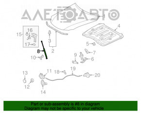 Amortizorul capotei dreapta pentru Lexus IS250 IS350 06-13