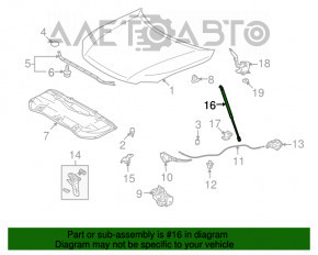 Амортизатор капота правый Lexus RX350 RX450h 10-15