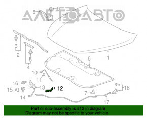 Suportul de fixare a barei de sprijin a capotei Toyota Highlander 14-19 s-a rupt