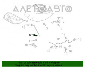 Suportul de fixare a barei de sprijin a capotei pentru Toyota Prius V 12-17