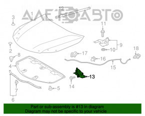 Замок капота Lexus ES300h ES350 13-18 с датчиком, сломано крепление фишки