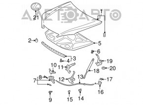 Suport de fixare a capotei pentru Lexus GX470 03-09