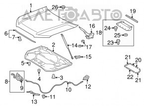 Maneta deschiderii capotei din interior pentru Lexus CT200h 11-17, nou, original OEM