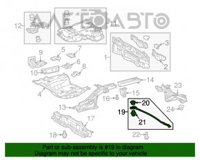 Bara spate a barei Toyota Prius 30 10-15 este indoită, ruginită.