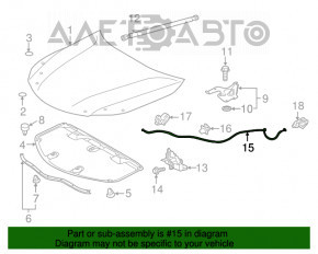 Cablu de deschidere a capotei pentru Lexus ES300h ES350 13-18