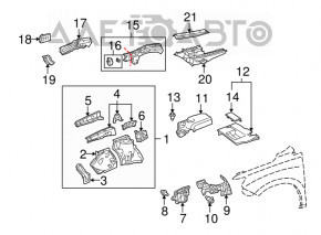 Partea din față stânga Lexus RX350 RX450h 10-15, gri închis, fără longeron.