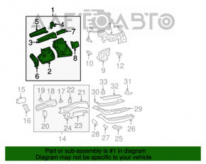 Partea din față stânga Toyota Highlander 08-13 albastră.