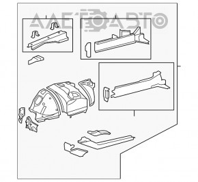 Partea din față dreapta a unui sfert de Lexus LS460 LS600h 07-12, de culoare neagră.