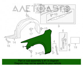 Aripa dreapta fata pentru Lexus IS 14-20