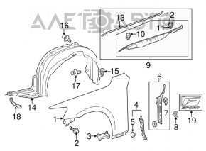 Aripa dreapta fata pentru Lexus IS 14-20