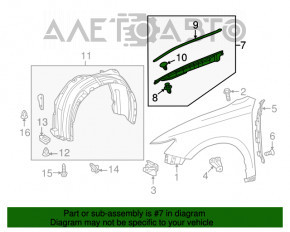 Garnitură aripă capot-stânga Lexus ES300h ES350 13-18