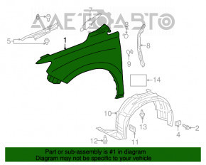 Крыло переднее правое Lexus RX350 RX450h 10-15 графит 1H9