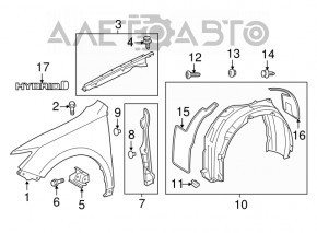 Кронштейн крыла передний левый Toyota Camry v50 12-14 usa