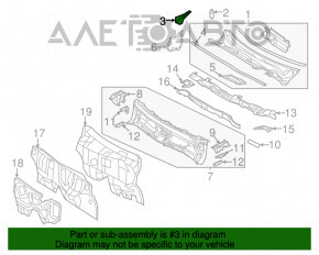 Garnitura grilei ștergătoarelor dreapta Toyota Rav4 13-18 nouă OEM originală