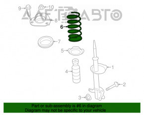 Пружина передняя левая Nissan Altima 13-18 жесткость бел. 2 красн