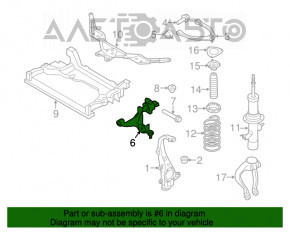 Maneta inferioară din față dreapta Infiniti G25 G35 G37 4d 06-14 AWD