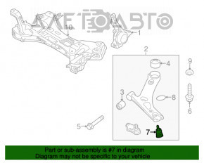 Rulmentul de direcție pentru brațul de suspensie față Hyundai Elantra UD 11-16, nou, original OEM.