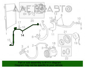 Tubul de aer condiționat al încălzitorului-condensatorului secundar al Jeep Grand Cherokee WK2 11-21 3.6