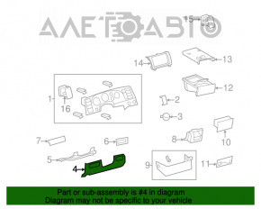 Capacul genunchiului șoferului Toyota Sequoia 08-16 bej