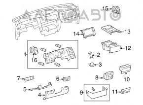 Capacul genunchiului șoferului Toyota Sequoia 08-16 bej