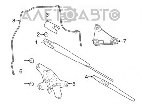 Trapezul de curățare cu motor spate pentru Jeep Grand Cherokee WK2 11-13