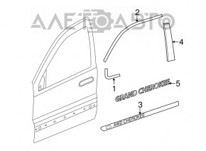 Garnitură ușă față stânga jos Jeep Grand Cherokee WK2 11-21 crom