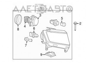 Farul din față dreapta goală Jeep Grand Cherokee WK2 11-13 halogen