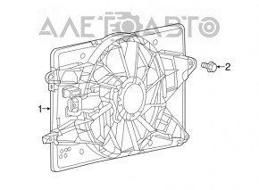 Difuzorul carcasei radiatorului asamblat Dodge Dart 13-16 2.0 2.4