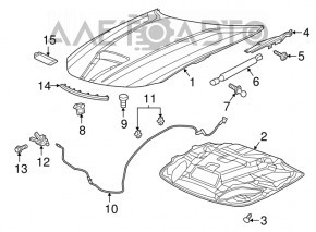 Bucla capotei dreapta Dodge Charger 11-