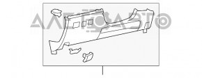 Capacul torpedoului pentru genunchiul șoferului Toyota Avalon gri 05-12 gri