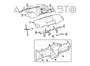 Panoul frontal al torpilei fără AIRBAG Toyota Yaris 06-10