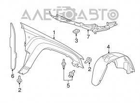 Aripa dreapta fata Jeep Grand Cherokee WK2 11-21 negru PXJ, tija