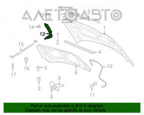 Bucla capotei dreapta pentru Jeep Patriot 11-17