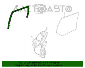 Garnitură de etanșare a geamului din spate dreapta Jeep Grand Cherokee WK2 11-21