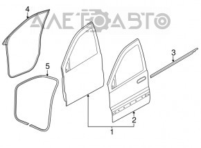 Уплотнитель двери передней правой Jeep Grand Cherokee WK2 11-21
