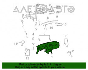 Torpedo panoul frontal fără AIRBAG pentru Lexus LS460 LS600h 07-12 bej.